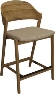 3042-09BSPB-IV Ply Back Barstool - Ivory Bonded Leather (Single)