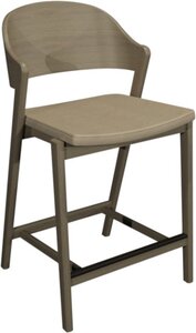 3041-09BSPB-IV Ply Back Barstool - Ivory Bonded Leather (Single)