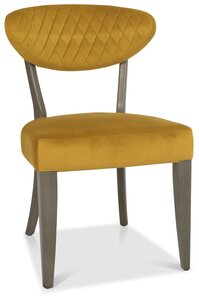 4015-09U-VMU Upholstered Chair - Mustard Velvet (Pair)