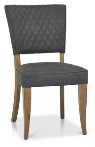 2741-09U-DGY Uph Chair With Diamond Stitched Back & Seat - Dark Fabric (Pair)