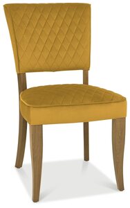 2741-09U-VMU Uph Chair With Diamond Stitched Back & Seat - Mustard Velvet (Pair)