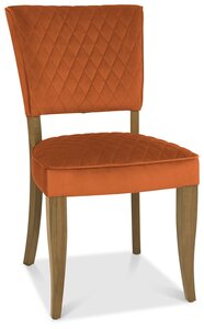 2741-09U-VRU Uph Chair With Diamond Stitched Back & Seat - Rust Velvet (Pair)