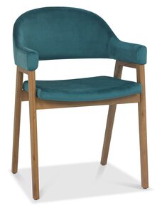 6049-09UA-VAZ Upholstered Arm Chair - Azure Velvet (Pair)