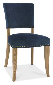 5680-09U-VDB Upholstered Chair - Dark Blue Velvet Fabric (Pair)