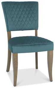 2740-09U-VAZ Uph Chair With Diamond Stitched Back & Seat - Azure Velvet (Pair)
