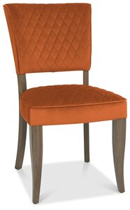 2740-09U-VRU Uph Chair With Diamond Stitched Back & Seat - Rust Velvet (Pair)