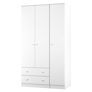 YAR141 Tall 2 Drawer Tiple Wardrobe