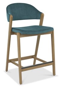 6049-09BSU-VAZ Upholstered Bar Stool - Azure Velvet (Single)