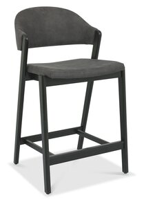 6048-09BSU-DGY Upholstered Bar Stool - Dark Fabric (Single)