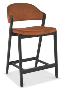 6048-09BSU-VRU Upholstered Bar Stool - Rust Velvet (Single)
