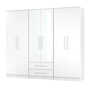 YOR192 Tall 6 Door 2 Drawer Centre Mirror Robe