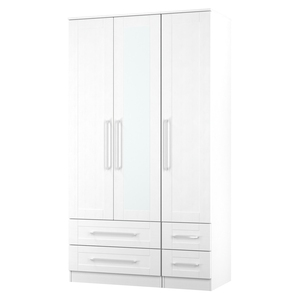 YOR162 Tall 3 Door Center Mirror Drawer Robe