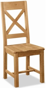 2141KD Cross Back Chair With Wooden Seat KD