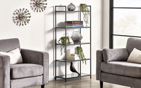 CHI013 Tall Bookcase Smoked Glass