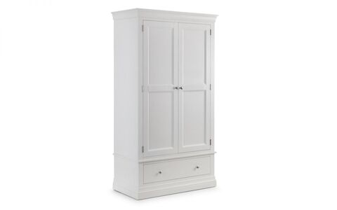 CLE204 2 Door 1 Drawer Wardrobe - Surf White