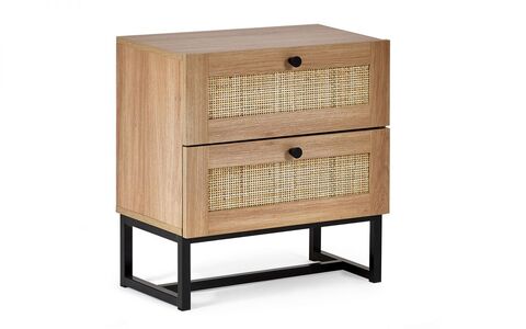PAD001 2 Drawer Bedside - Oak