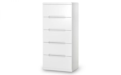 MAN204 5 Drawer Narrow Chest - White