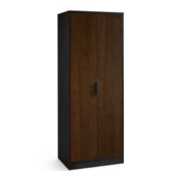 ALB014 2 Door Wardrobe - Soft Close - Walnut/Black