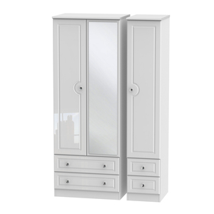 BAL162 Tall Triple 2 Drawer Mirror + Drawer Robe