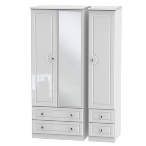 BAL152 Triple 2 Drawer Mirror + Drawer Robe