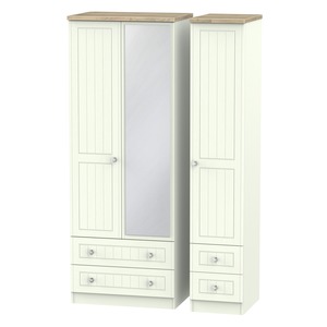 ROM162 Tall Triple 2 Drawer Mirror + Drawer Robe