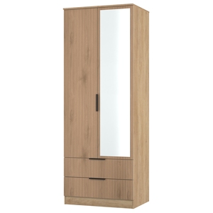 JAV082 Tall 2ft6in 2 Drawer Mirror Robe