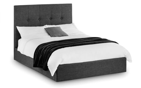 High Headboard Bed - Slate Linen