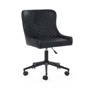 LUX011 Office Chair In Black Faux Leather
