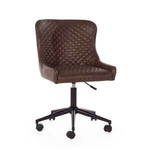 LUX012 Office Chair In Brown Faux Leather