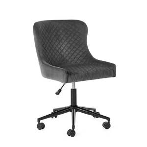 LUX013 Office Chair In Grey Velvet
