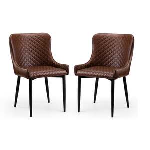 LUX105 Faux Leather Dining Chair Brown