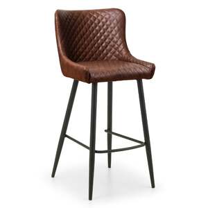LUX204 Faux Leather Bar Stool - Brown