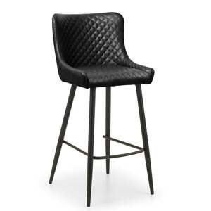 LUX205 Faux Leather Bar Stool - Black