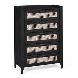 SYD102 5 Drawer Chest - Black Ash