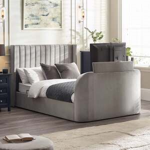 Side Lift Ottoman Tv Bed - Light Grey
