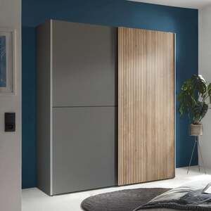 BER001 Sliding Door Wardrobe Light Oak/Grey