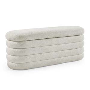 HAI002 Storage Ottoman - Ivory Boucle
