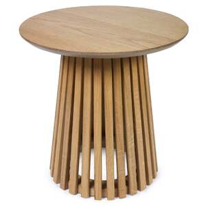 OLL004 Slatted Lamp Table - Natural Oak