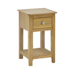 SOM001 Oak Compact 1 Drawer Bedside - Light Oak