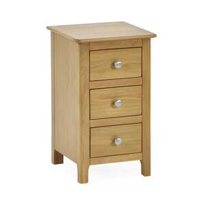 SOM002 Oak Compact 3 Drawer Bedside - Light Oak