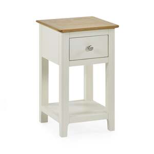 SOM003 Oak Compact 1 Drawer Bedside - White/Oak