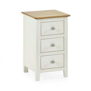 SOM004 Oak Compact 3 Drawer Bedside White/Oak