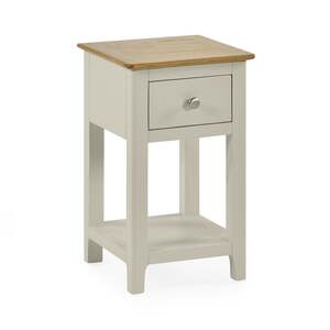 SOM005 Oak Compact 1 Drawer Bedside - Soft Truffle/Oak