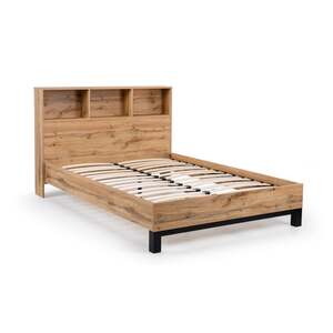 Bookcase Headboard Bed - Light Oak