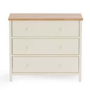 COX403 3 Drawer Chest - Ivory & Oak
