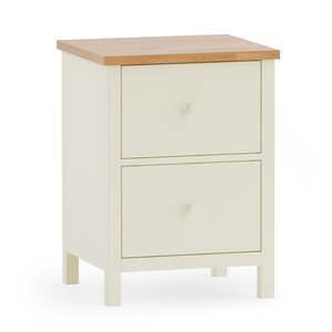 COX402 2 Drawer Bedside - Ivory & Oak