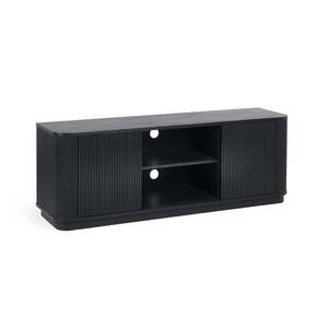 LOU010 Black Fluted Tv Unit