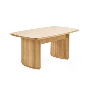 LOU107 Fluted Compact Coffee Table - Light Oak
