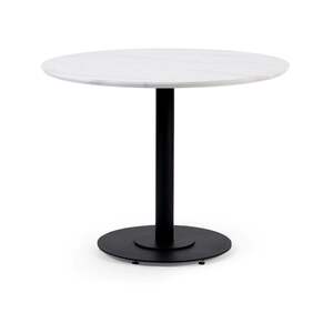 LUC401 White Marble Round Dining Table - 100cm