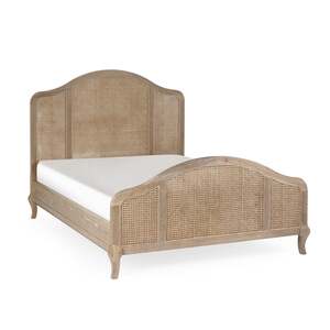 FLE001 Rattan Bed 135Cm- Light Oak